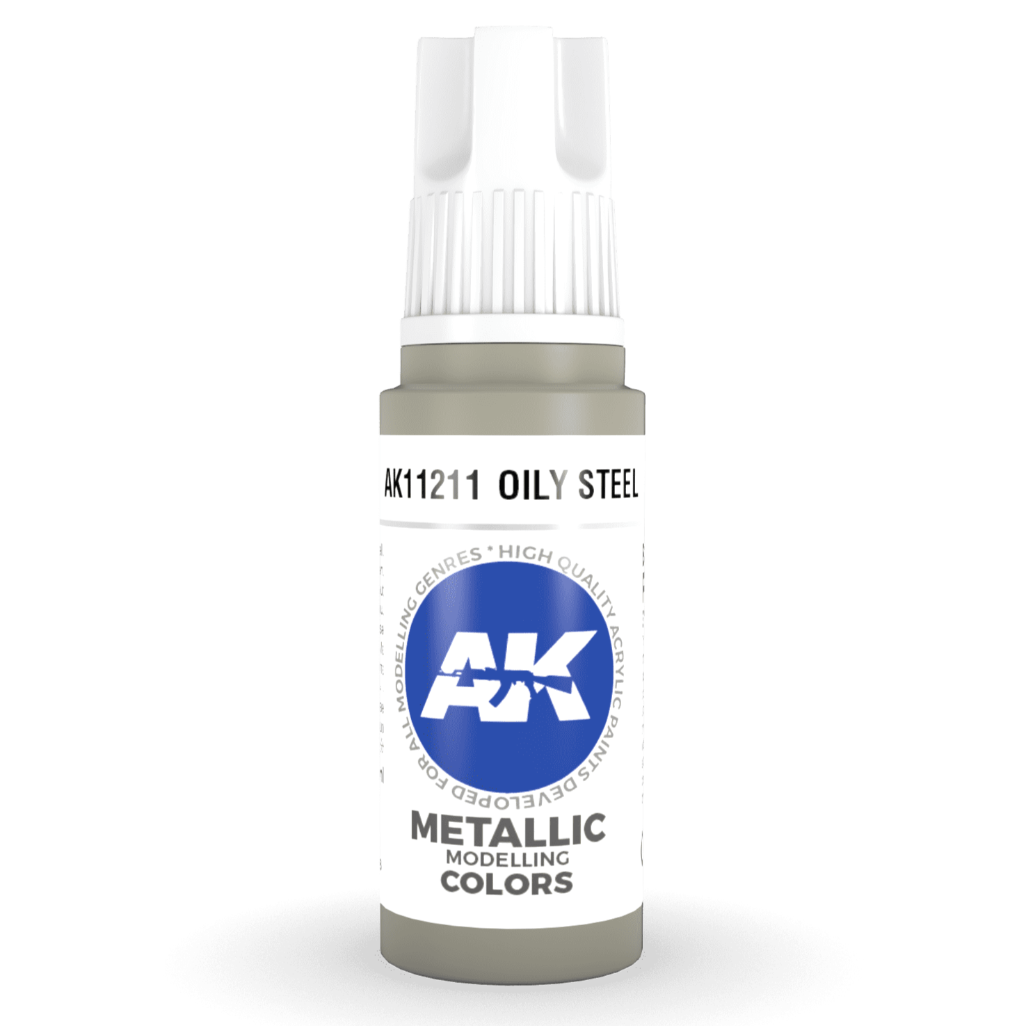 AK Interactive 3rd Gen Acrylic - Oily Steel 17ml AK11211 - Loaded Dice