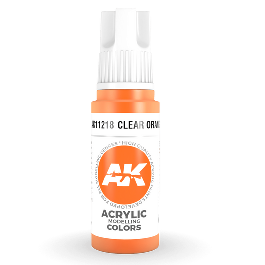 AK Interactive 3rd Gen Acrylic - Clear Orange 17ml AK11218 - Loaded Dice