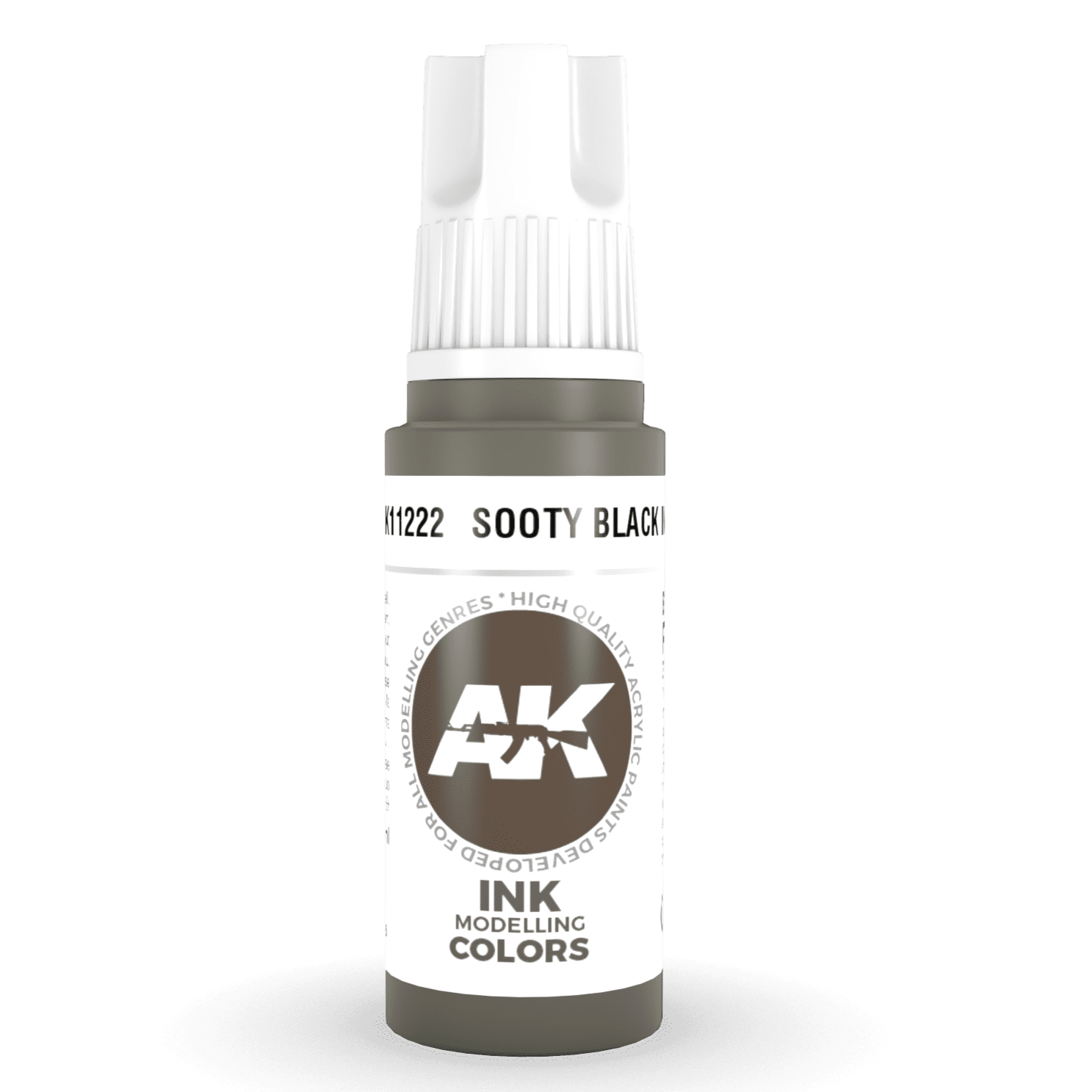 AK Interactive 3rd Gen Acrylic - Sooty Black INK 17ml AK11222 - Loaded Dice