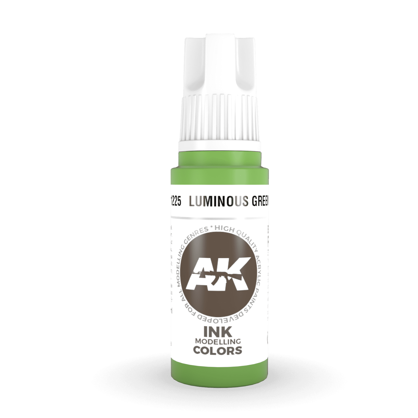 AK Interactive 3rd Gen Acrylic - Luminous Green INK 17ml AK11225 - Loaded Dice