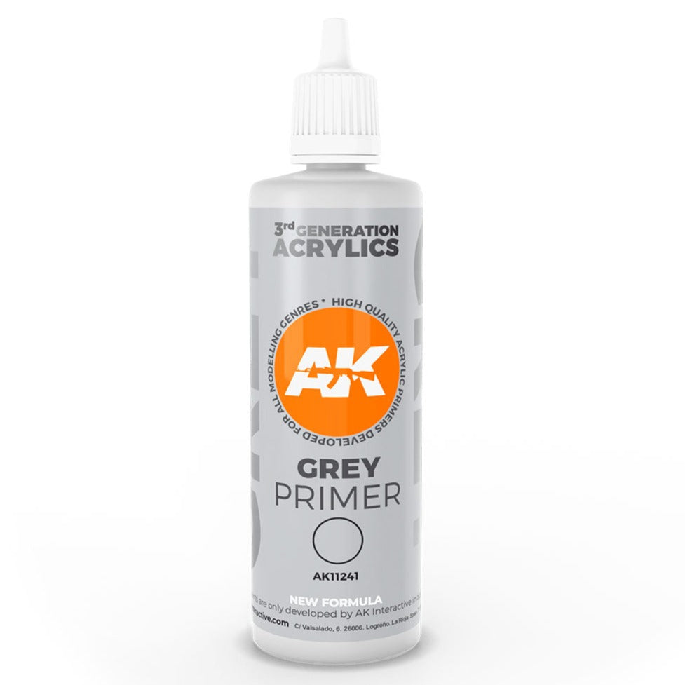 AK Interactive 3rd Gen Grey Primer 100ml - Loaded Dice