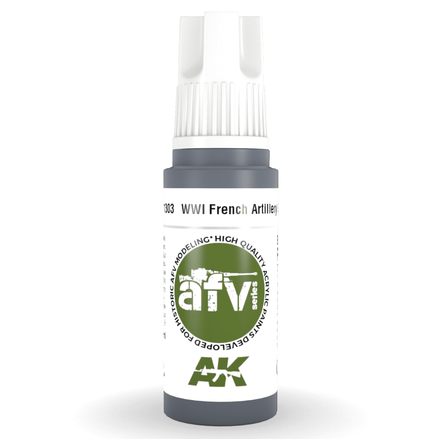 AK Interactive 3rd Gen Acrylic - WWI French Artillery Grey 17ml AK11303 - Loaded Dice