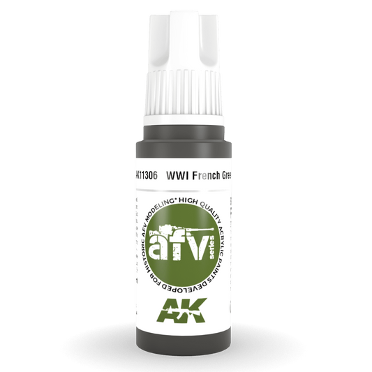 AK Interactive 3rd Gen Acrylic - WWI French Green 2 17ml AK11306 - Loaded Dice