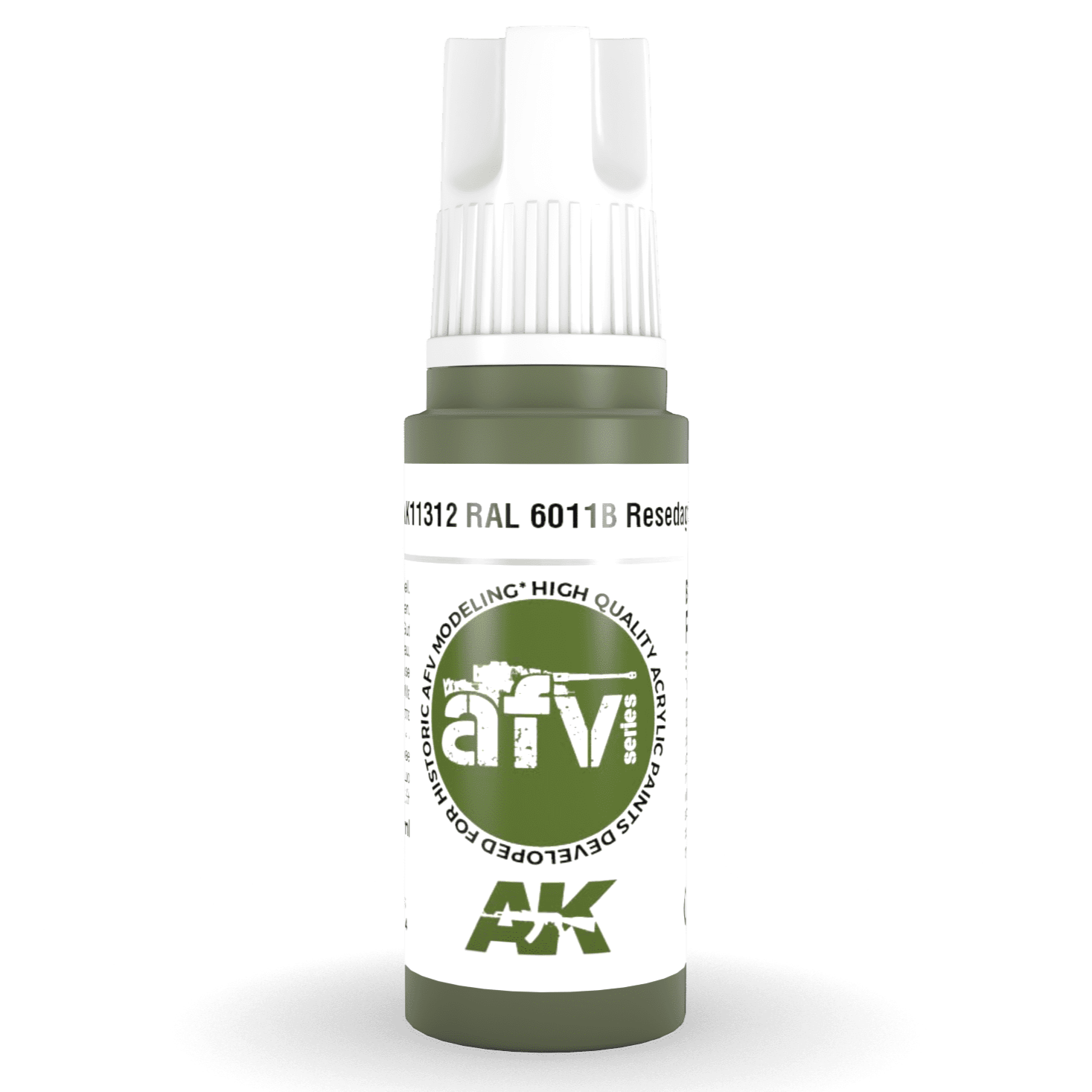 AK Interactive 3rd Generation acrylic paint RAL 6011B Resedagrün 17ml dropper bottle