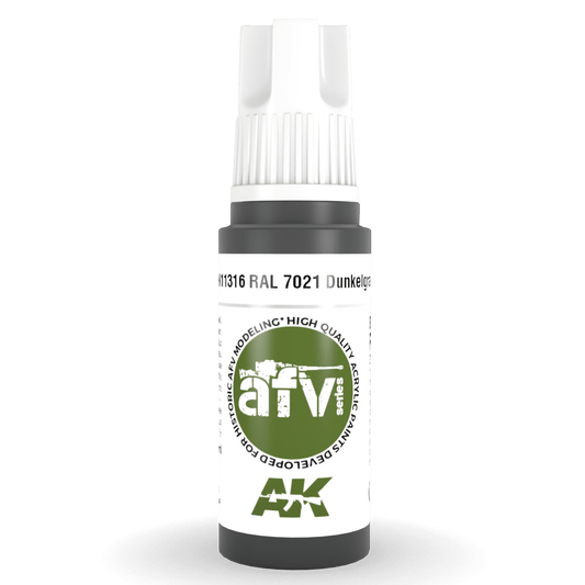 AK Interactive 3rd Gen Acrylic - RAL 7021 Dunkelgrau 17ml AK11316 - Loaded Dice