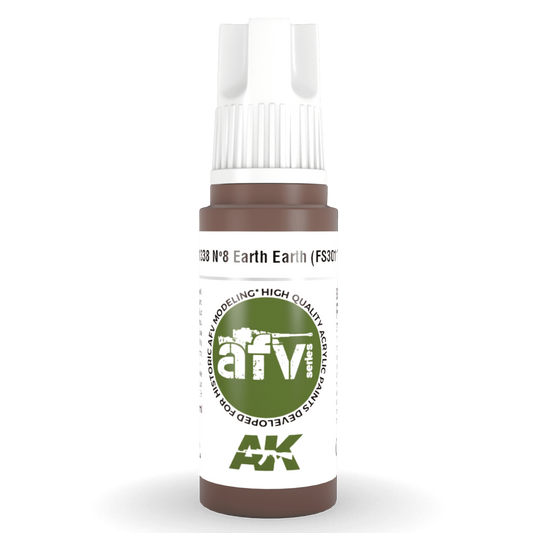 AK Interactive 3rd Gen Acrylic - Nº8 Earth Red (FS30117) 17ml AK11338 - Loaded Dice