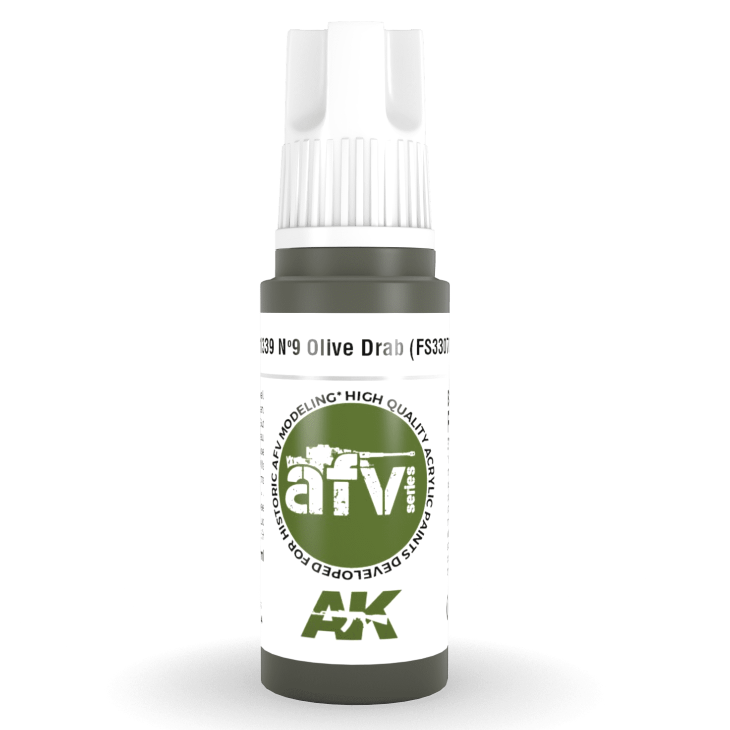 AK Interactive 3rd Gen Acrylic - Olive Drab Nº 9 (FS33070) 17ml AK11339 - Loaded Dice