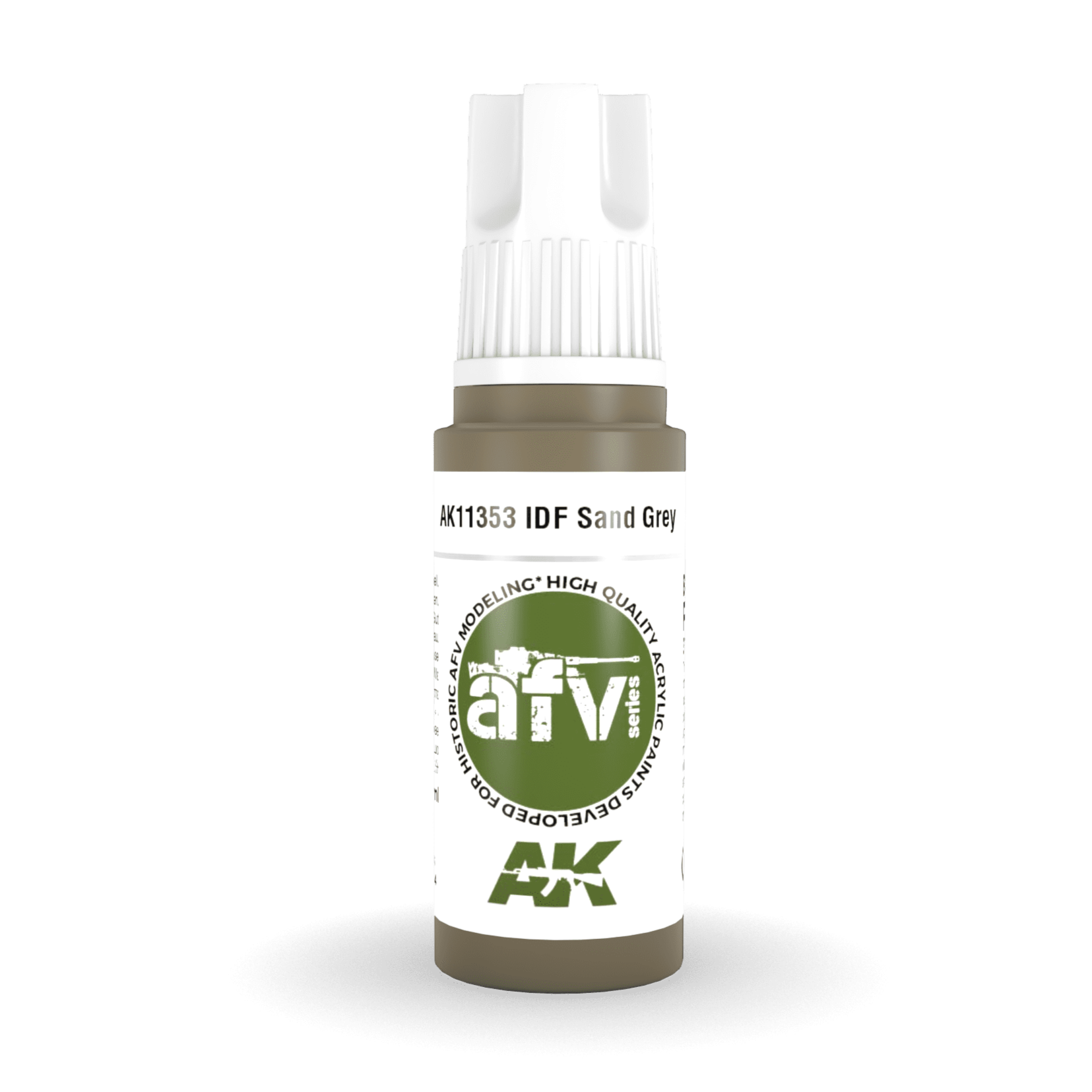 AK Interactive 3rd Gen Acrylic - IDF Sand Grey 1970s-1980s 17ml AK11353 - Loaded Dice