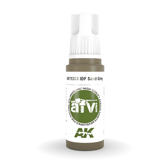 AK Interactive 3rd Gen Acrylic - IDF Sand Grey 1970s-1980s 17ml AK11353 - Loaded Dice