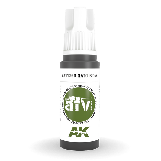 AK Interactive 3rd Gen Acrylic - NATO Black 17ml AK11360 - Loaded Dice