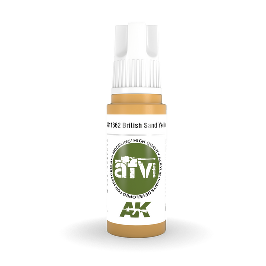 AK Interactive 3rd Gen Acrylic - British Sand Yellow 17ml AK11362 - Loaded Dice