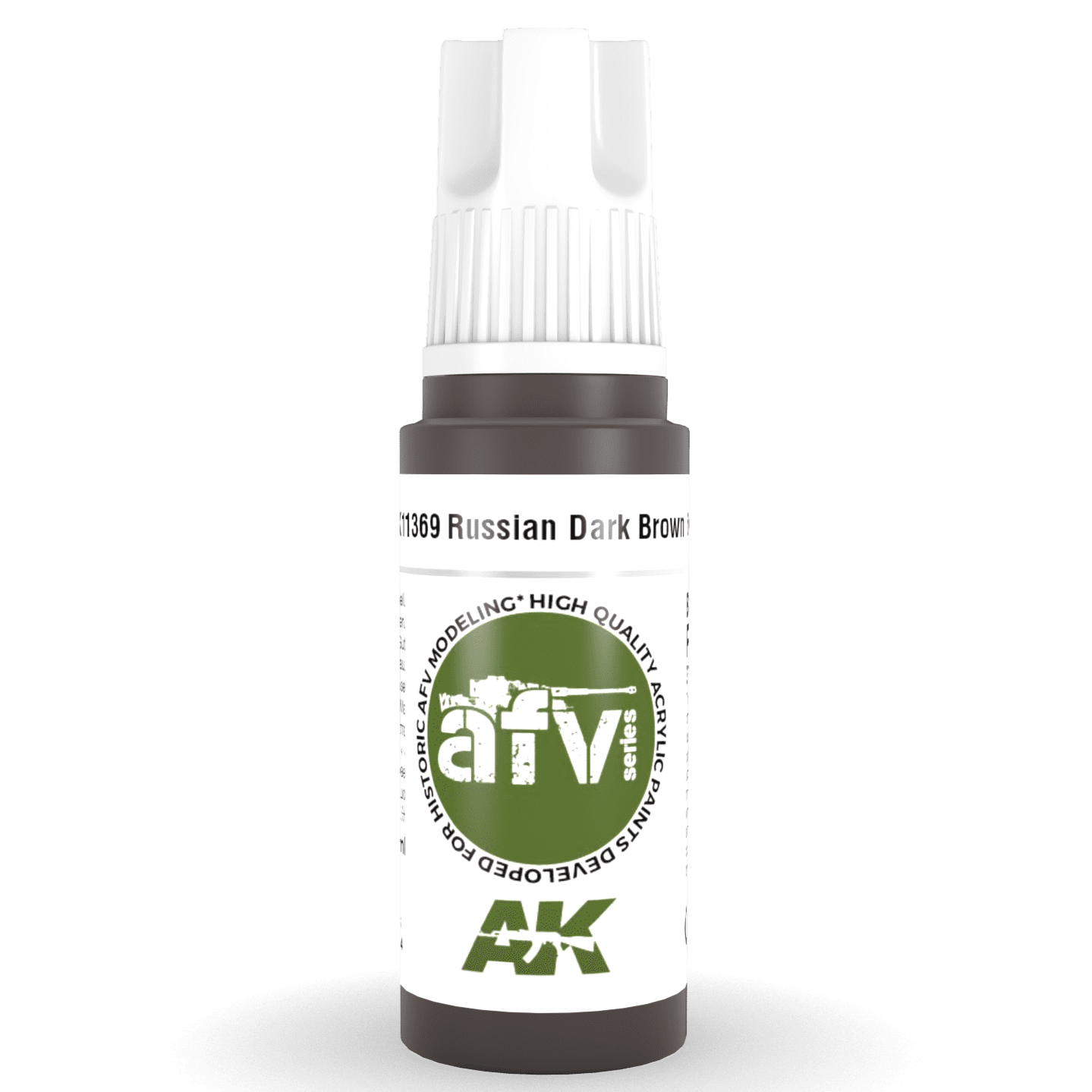 AK Interactive 3rd Generation acrylic paint Russian Dark Brown 6K 17ml dropper bottle