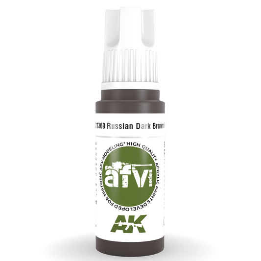 AK Interactive 3rd Gen Acrylic - Russian Dark Brown 6K 17ml AK11369 - Loaded Dice