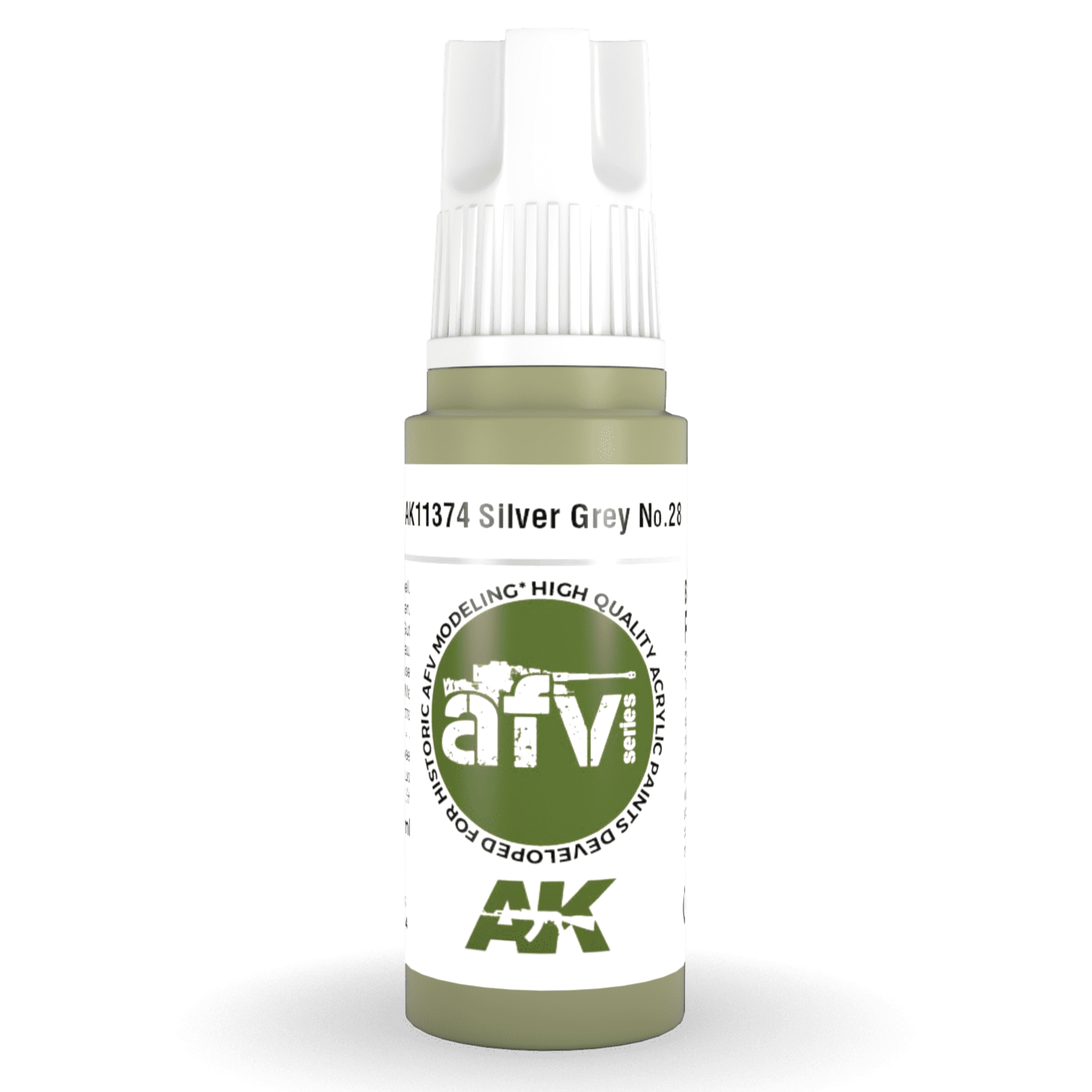 AK Interactive 3rd Gen Acrylic - Silver Grey No.28 17ml AK11374 - Loaded Dice