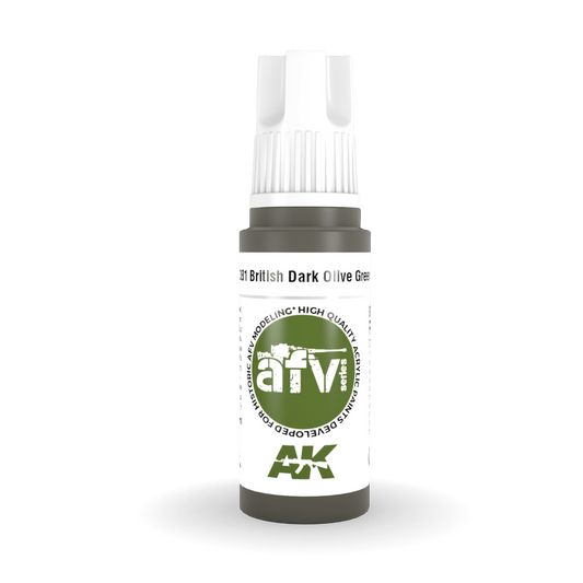 AK Interactive 3rd Gen Acrylic - British Dark Olive Green PFI 17ml AK11381 - Loaded Dice