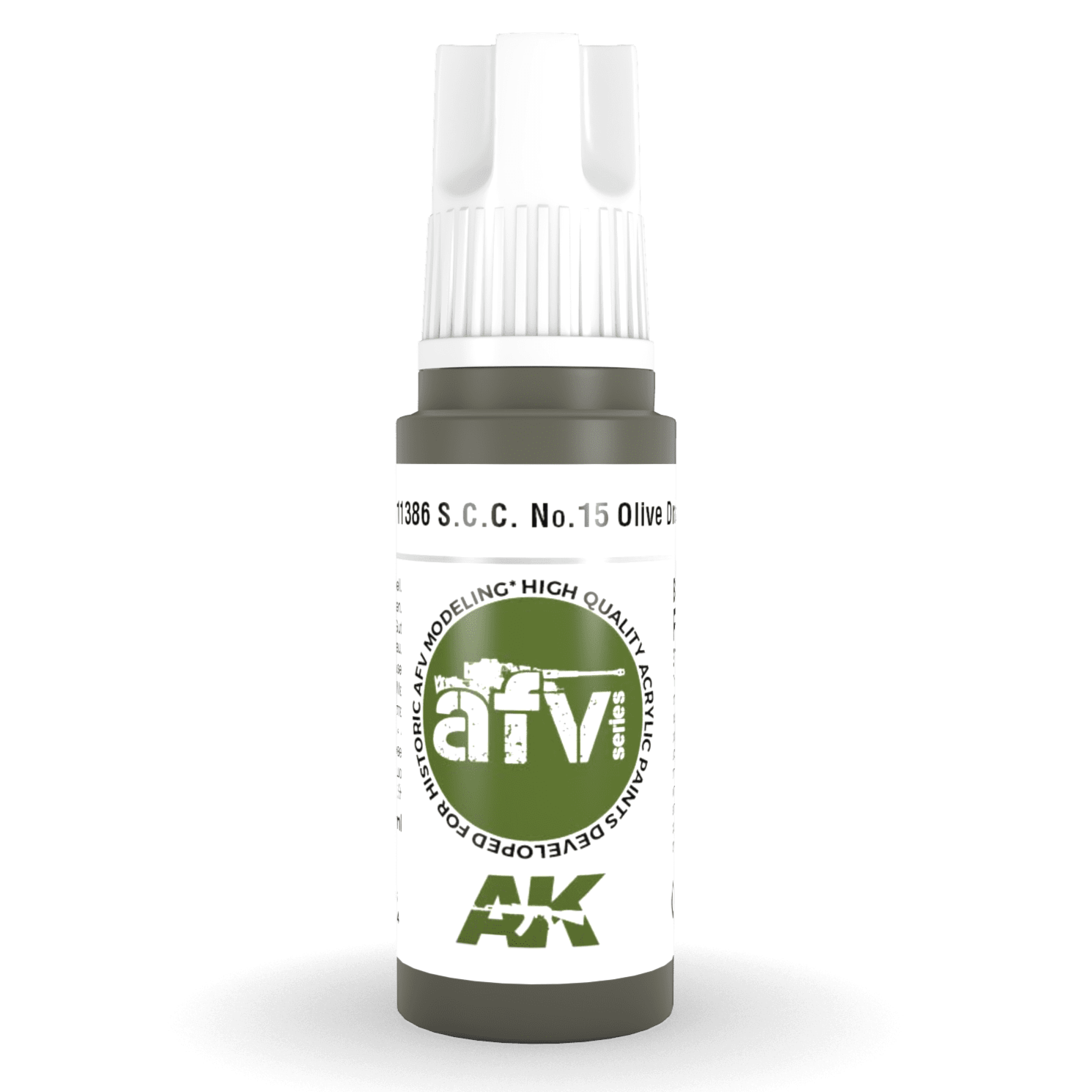AK Interactive 3rd Gen Acrylic - S.C.C. No.15 Olive Drab 17ml AK11386 - Loaded Dice