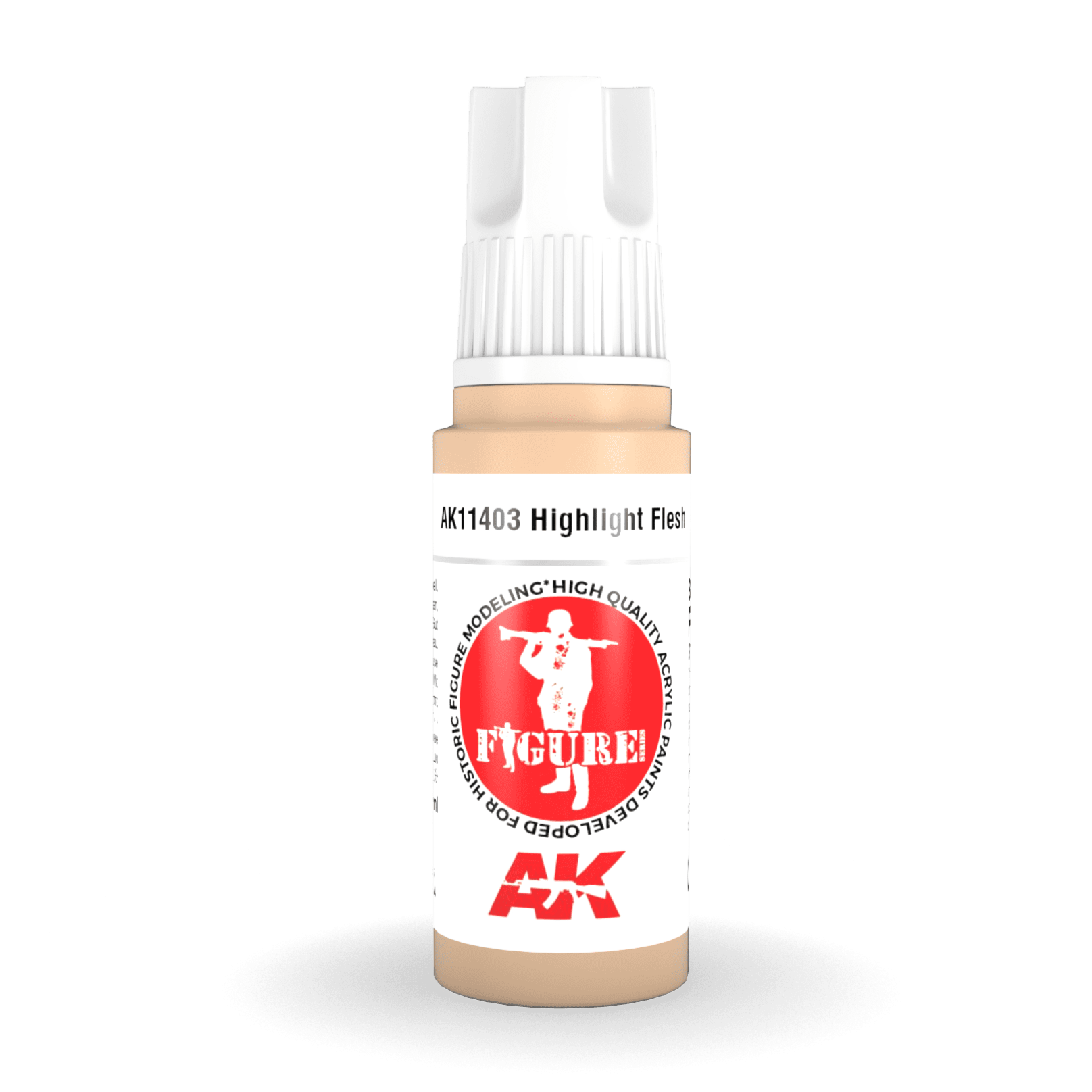 AK Interactive 3rd Generation acrylic paint Highlight Flesh 17ml dropper bottle