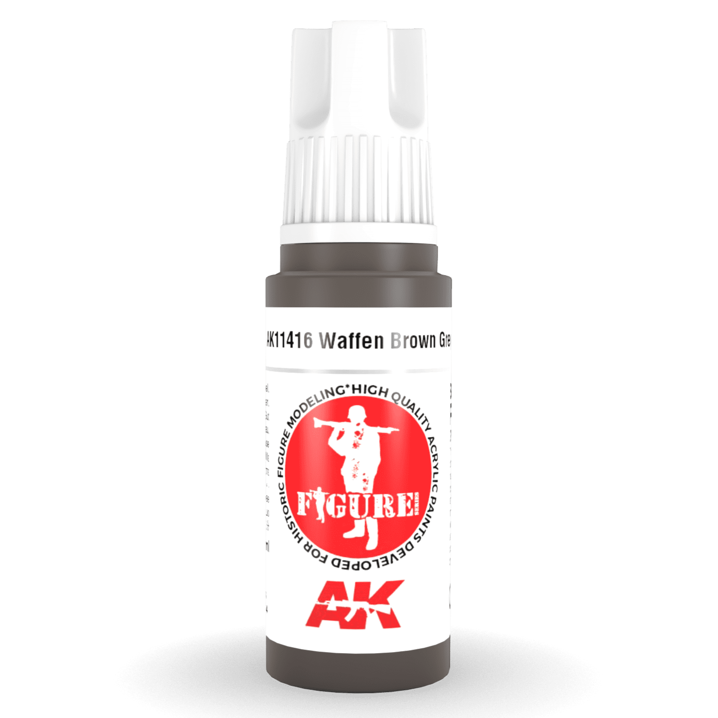 AK Interactive 3rd Gen Acrylic - Waffen Brown Grey 17ml AK11416 - Loaded Dice