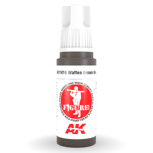 AK Interactive 3rd Gen Acrylic - Waffen Brown Grey 17ml AK11416 - Loaded Dice