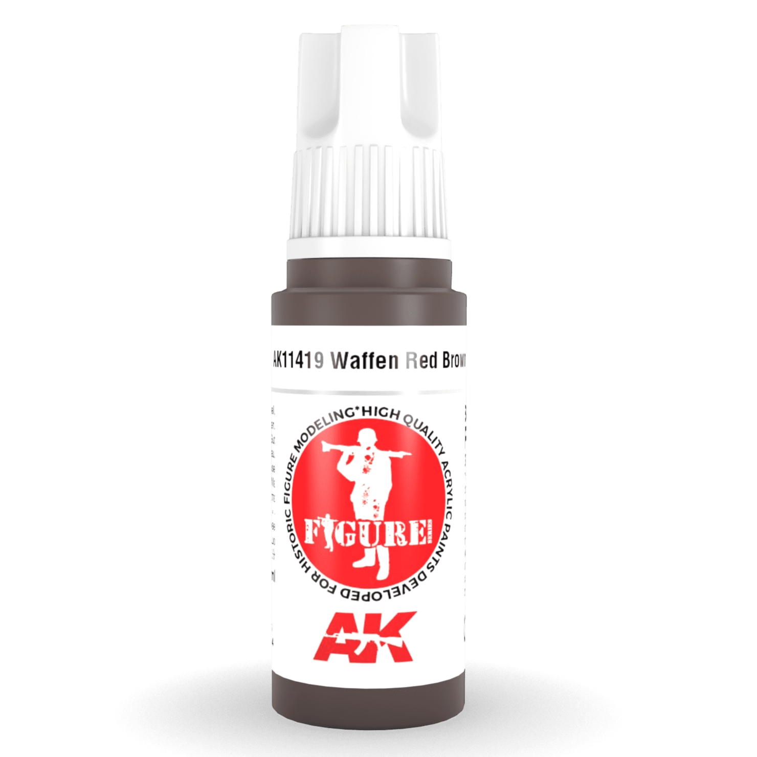 AK Interactive 3rd Gen Acrylic - Waffen Red Brown 17ml AK11419 - Loaded Dice