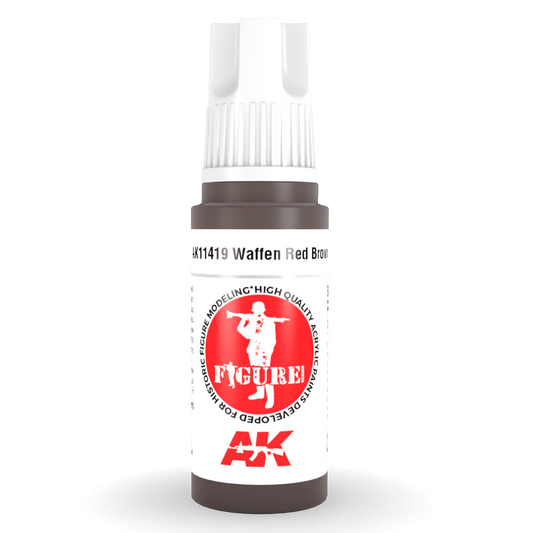AK Interactive 3rd Gen Acrylic - Waffen Red Brown 17ml AK11419 - Loaded Dice