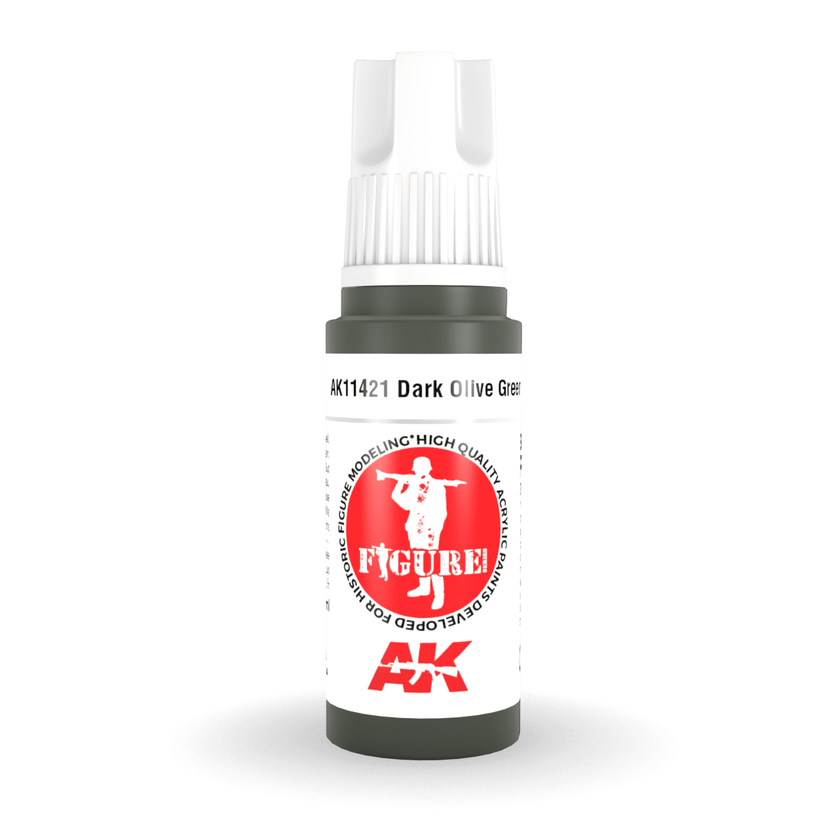 AK Interactive 3rd Gen Acrylic - Dark Olive Green 17ml AK11421 - Loaded Dice