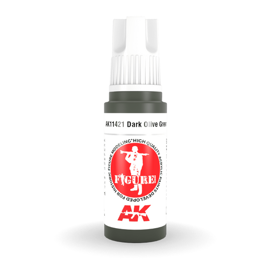 AK Interactive 3rd Gen Acrylic - Dark Olive Green 17ml AK11421 - Loaded Dice