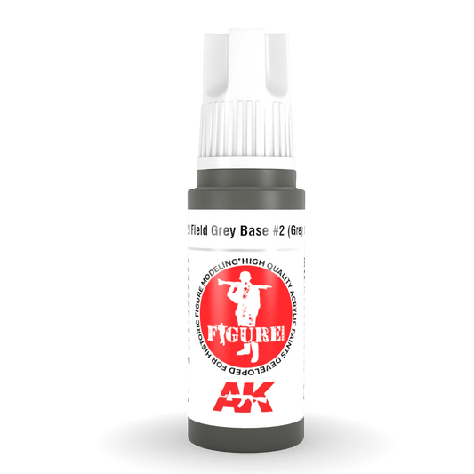 AK Interactive 3rd Gen Acrylic - Field Grey Base #2 (Grey Uniform) 17ml AK11423 - Loaded Dice