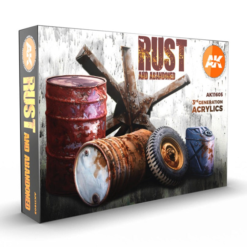 AK Interactive 3rd Gen Acrylic Rust & Abandoned Set - Loaded Dice