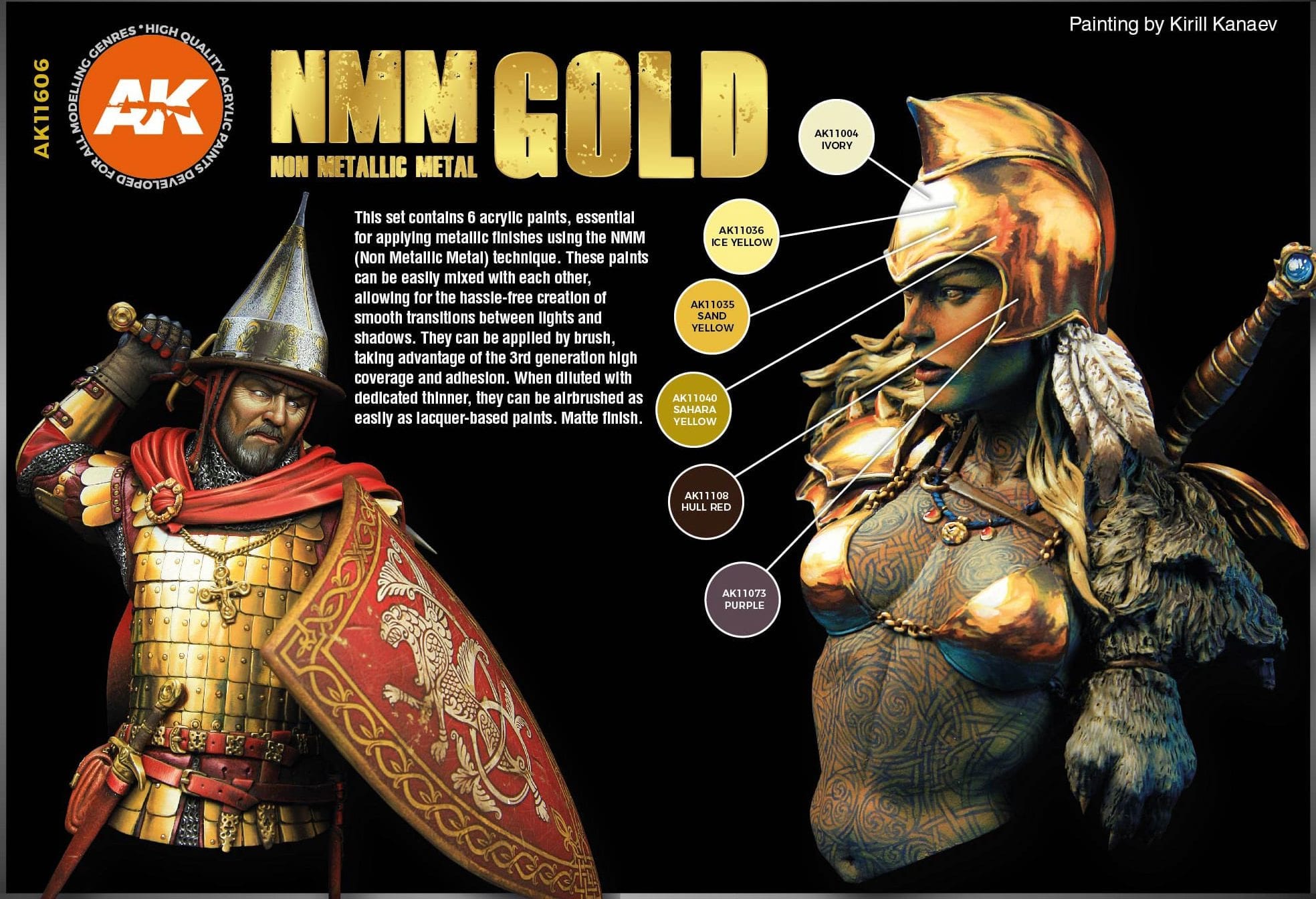 3Gen Acrylic Non-Metallic Metal: Gold - Loaded Dice