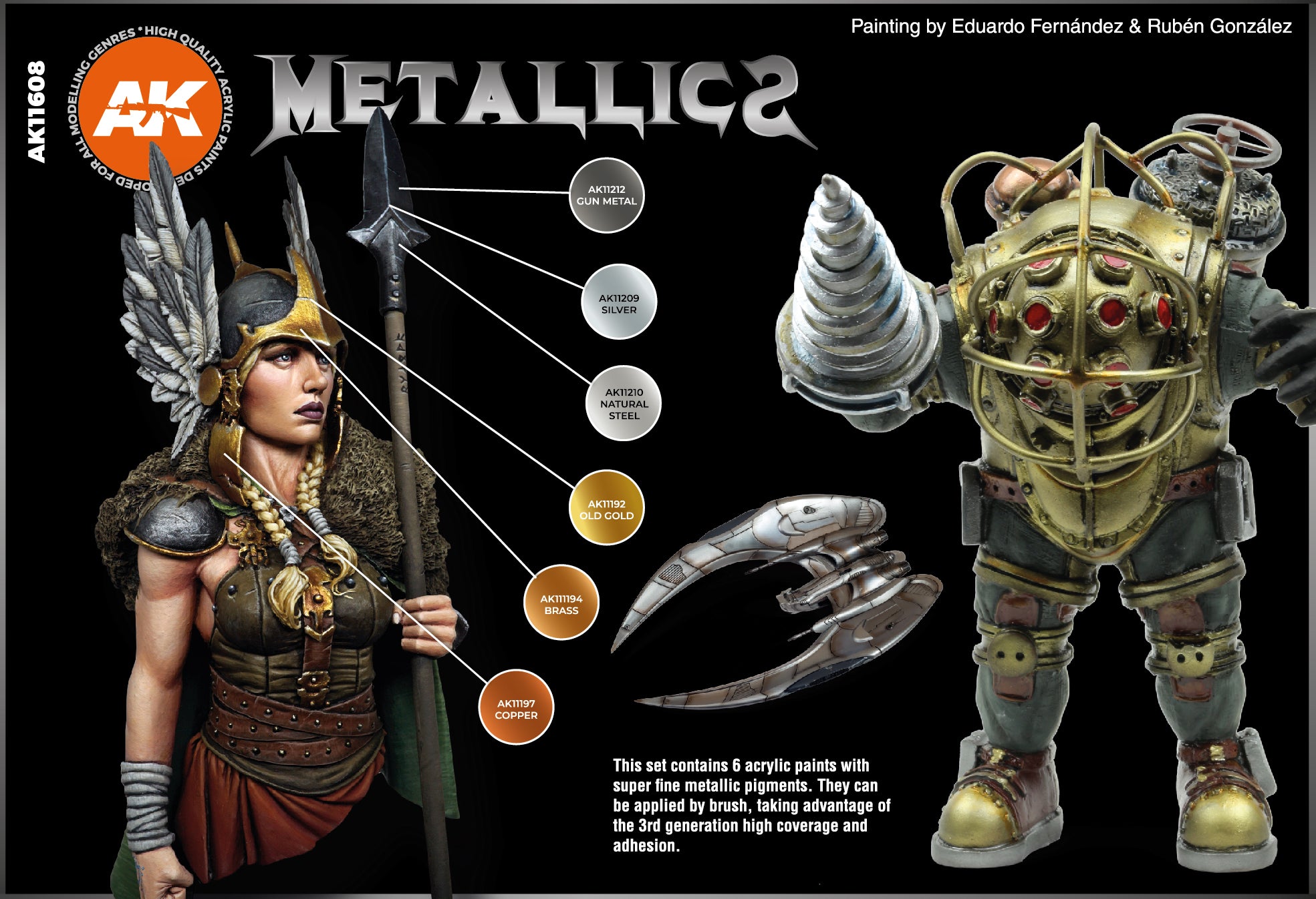 AK Interactive 3rd Gen Acrylic Metallics Set (AK11608) - Loaded Dice