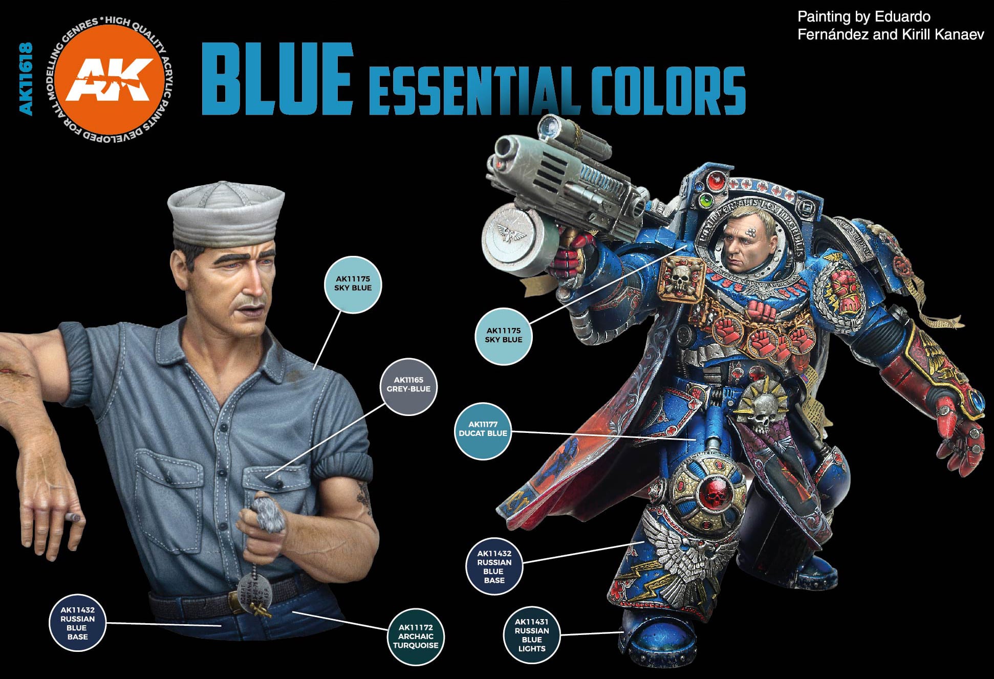 3Gen Acrylic Blue Essential Colors Set - Loaded Dice