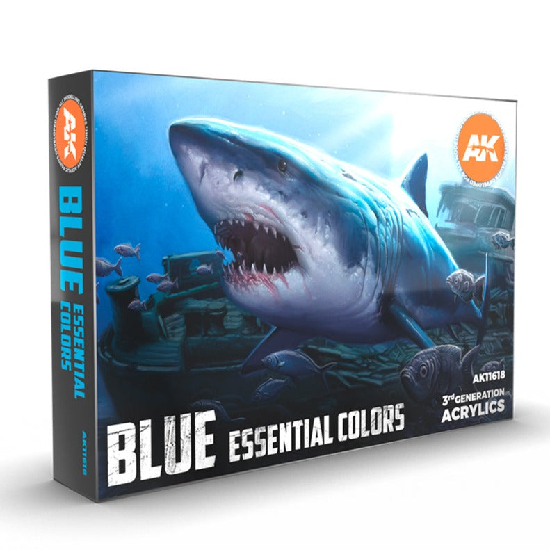 AK Interactive 3rd Gen Acrylic Blue Essential Colors Set AK11618 - Loaded Dice