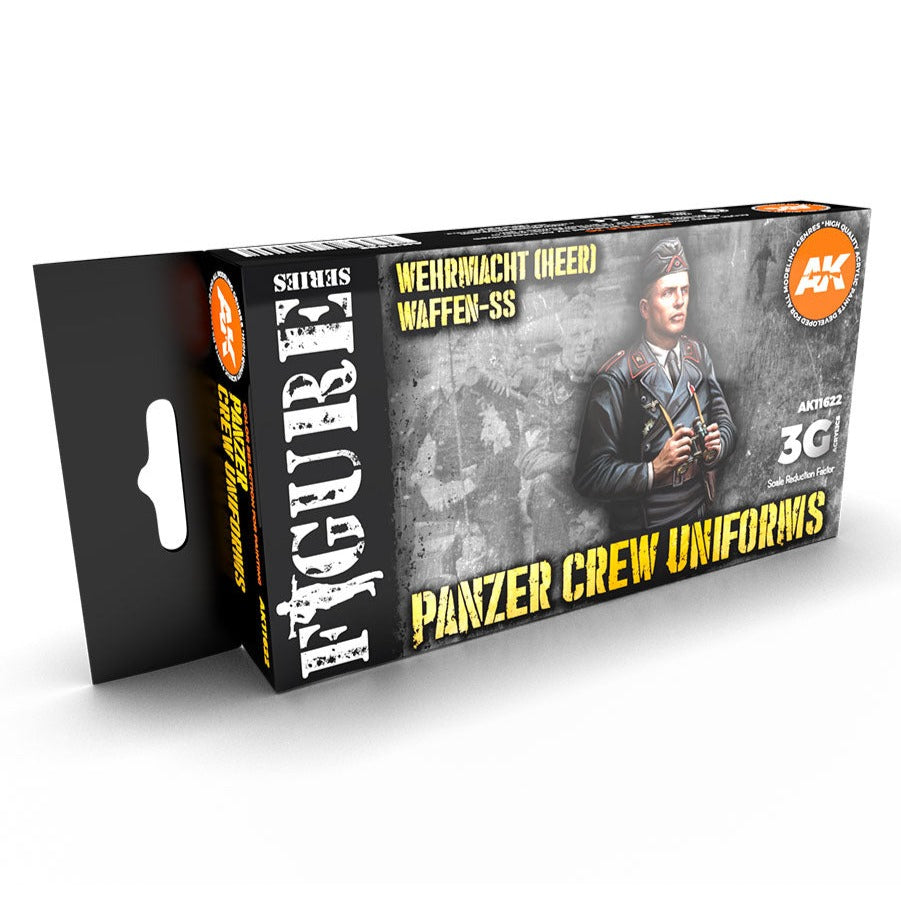 AK Interactive 3rd Gen Figure Paint Set - Panzer Crew Black Uniforms Set - Loaded Dice