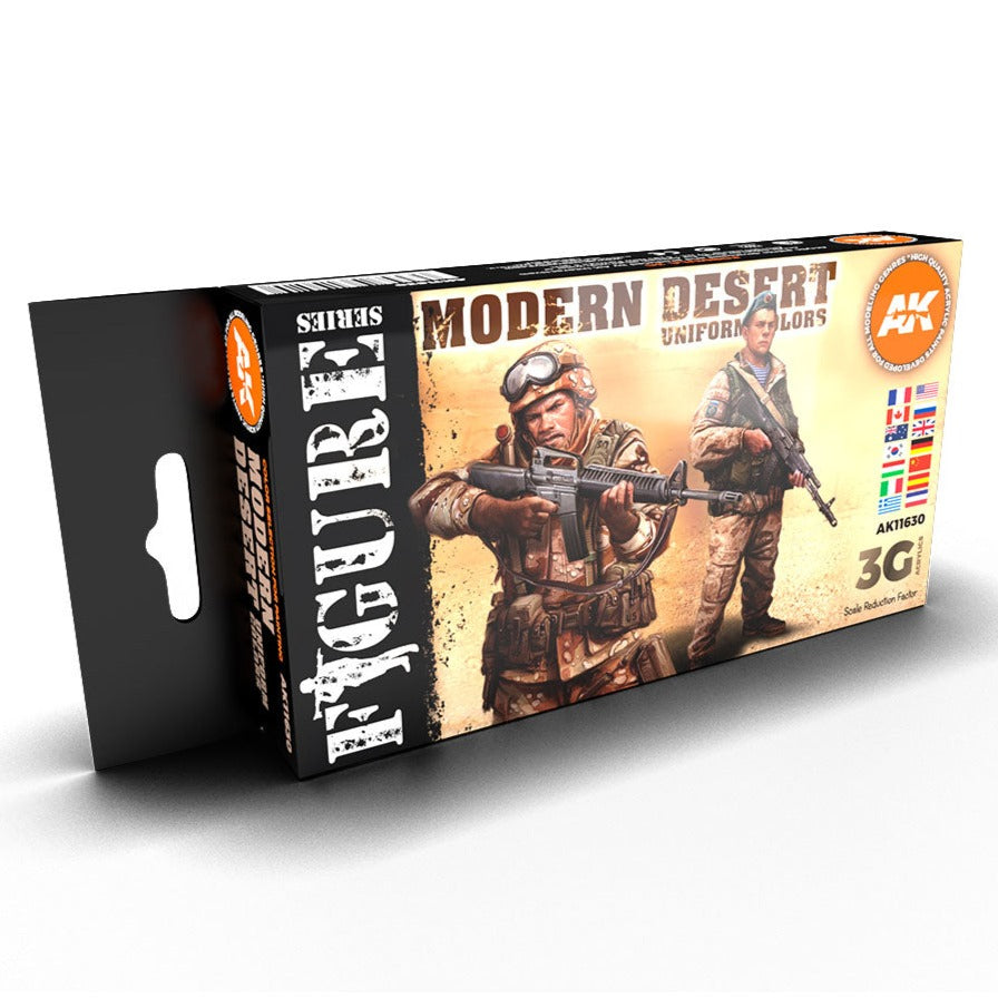 AK Interactive 3rd Gen Figure Paint Set - Modern Desert Uniform Colors - Loaded Dice