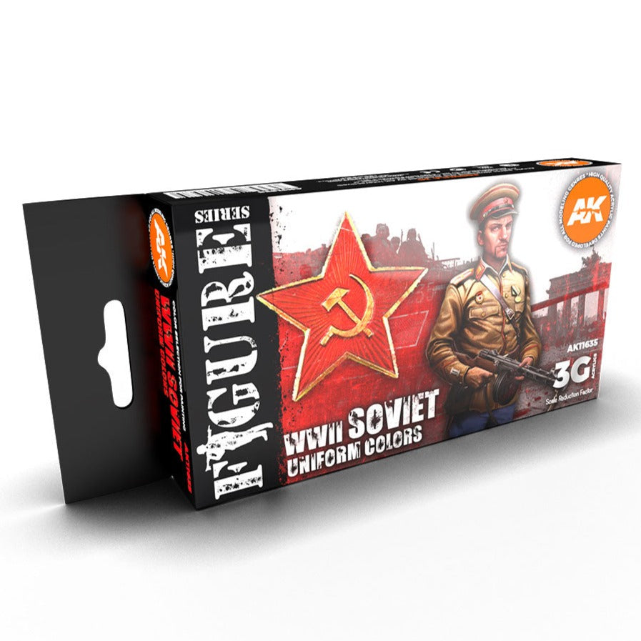 AK Interactive 3rd Gen Figure Paint Set - Soviet WWII Uniform Colors - Loaded Dice