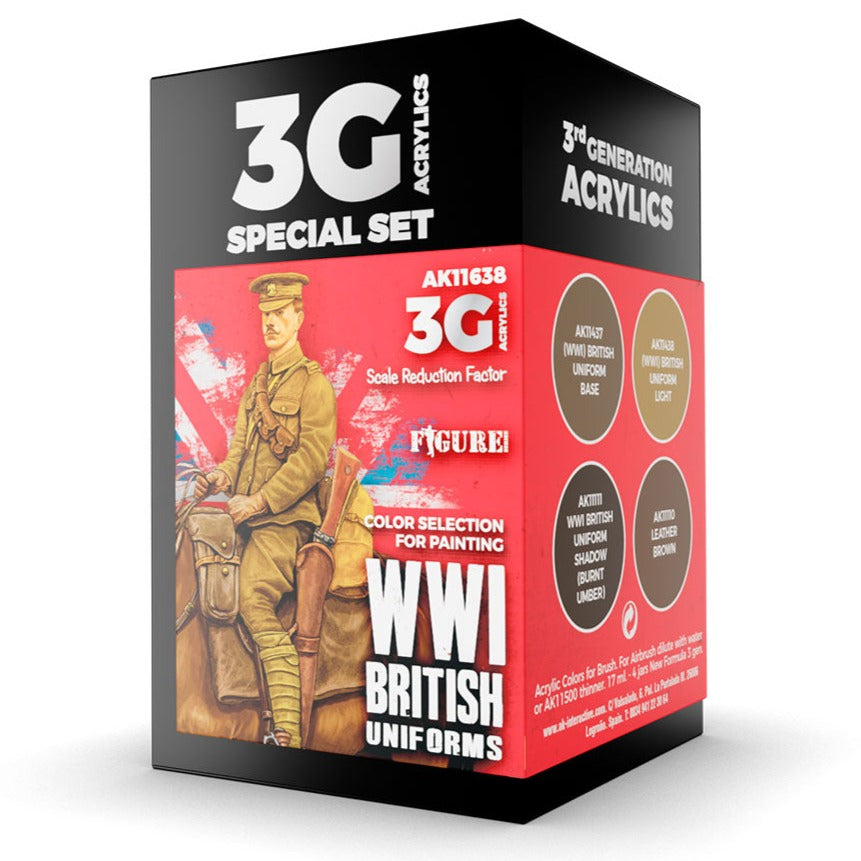 AK Interactive 3rd Gen Figure Paint Set - WWI British Uniforms AK11638 - Loaded Dice