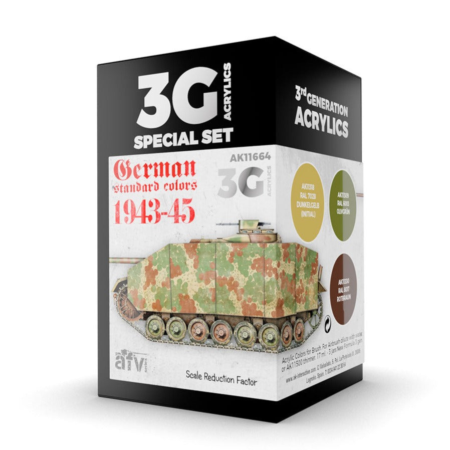 AK Interactive 3rd Gen AFV Paint Set - German Standard Colors 1943-45 Combo AK11664 - Loaded Dice