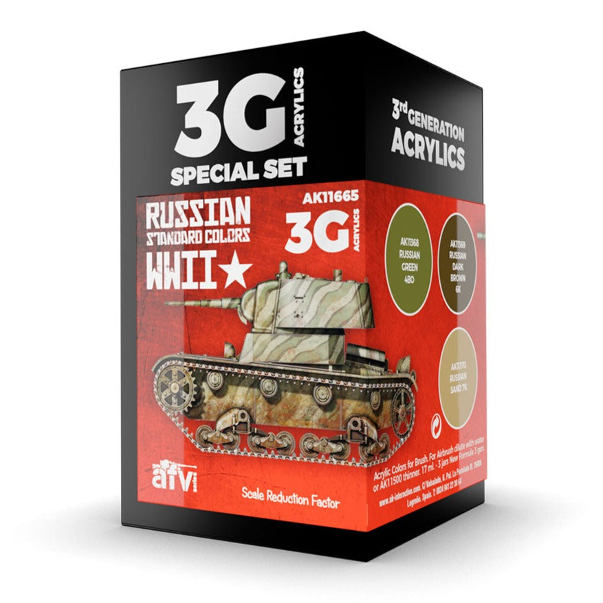 AK Interactive 3rd Gen AFV Paint Set - Russian Standard WWII Combo AK11665 - Loaded Dice