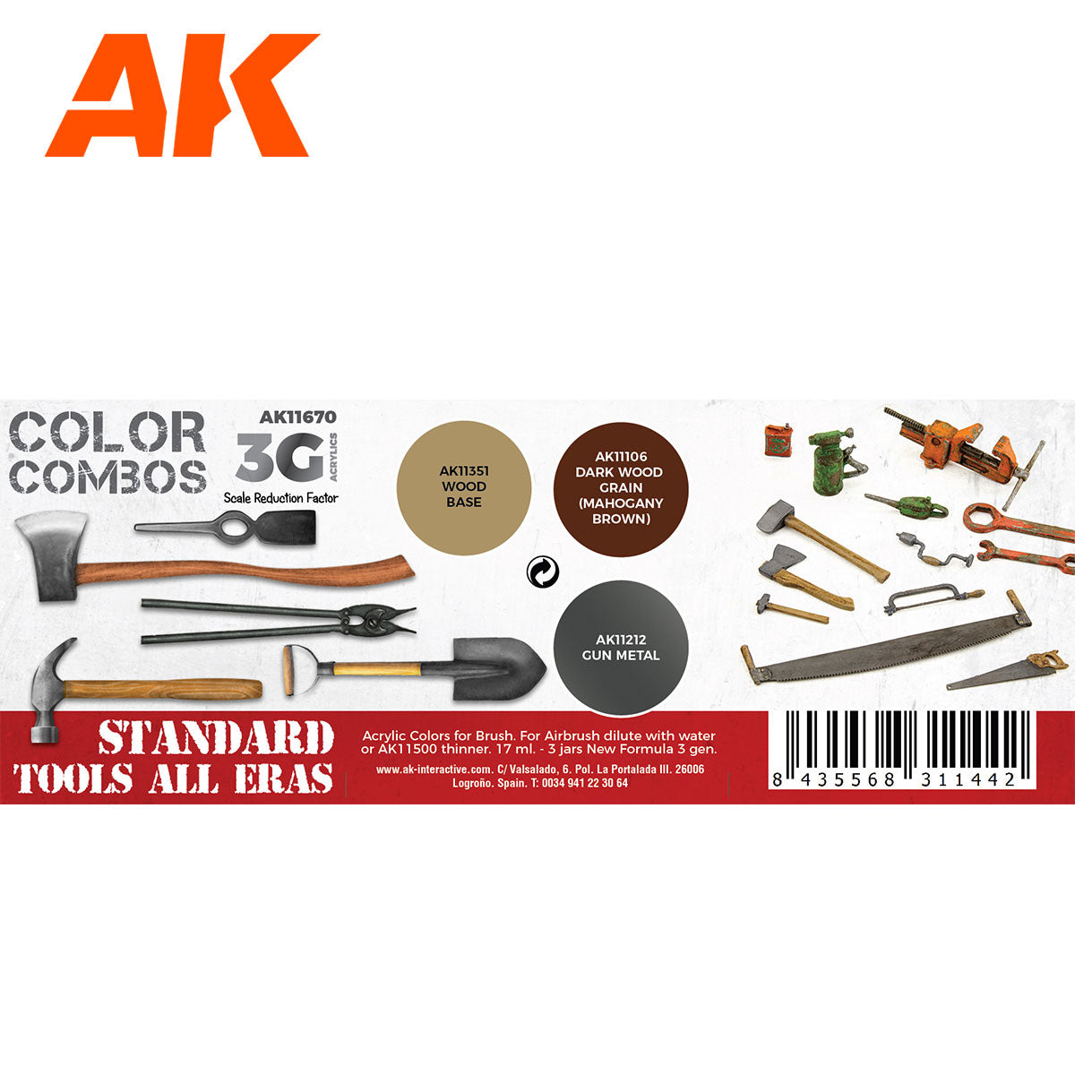 AK Interactive 3rd Gen AFV Paint Set - Standard Tools All Eras Combo AK11670 - Loaded Dice