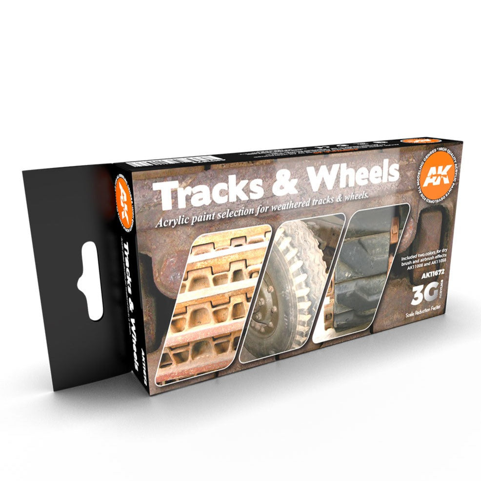 AK Interactive 3rd Gen AFV Paint Set - Tracks & Wheels - Loaded Dice