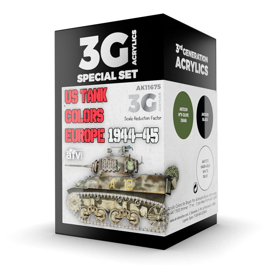 AK Interactive 3rd Gen AFV Paint Set - US Tank Colors Europe 1944-45 AK11675 - Loaded Dice