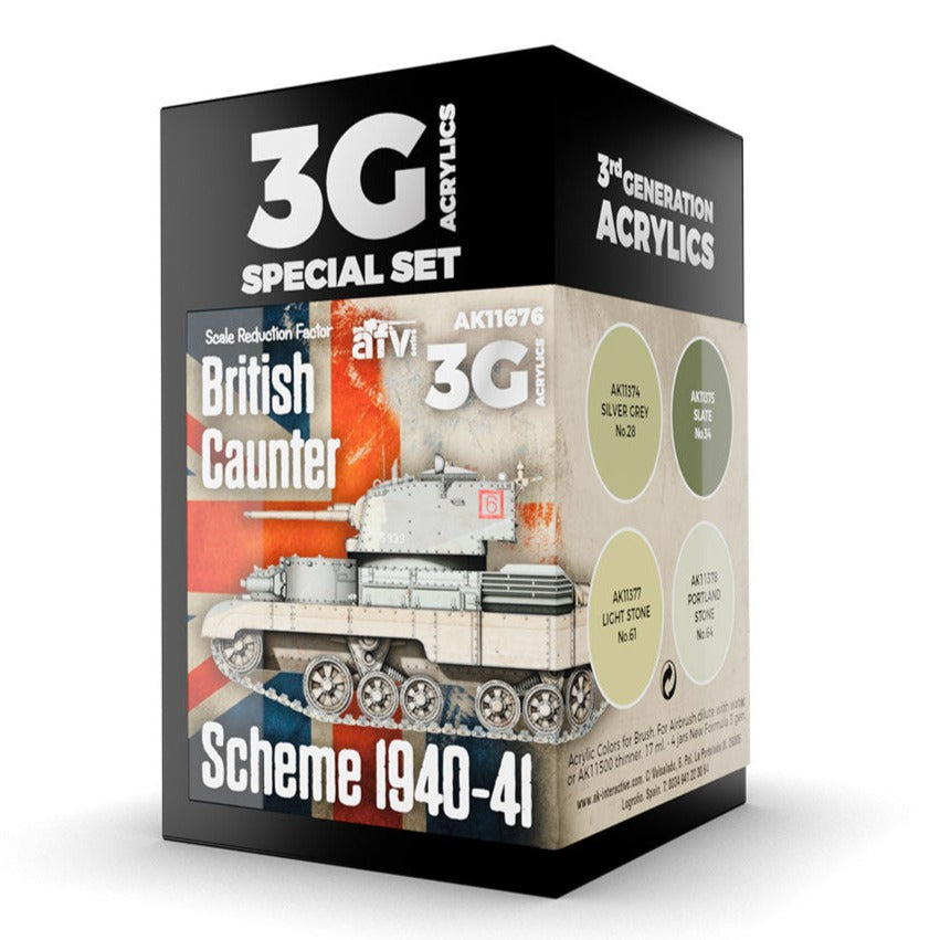 AK Interactive 3rd Gen AFV Paint Set - British Caunter Scheme 1940-41 AK11676 - Loaded Dice