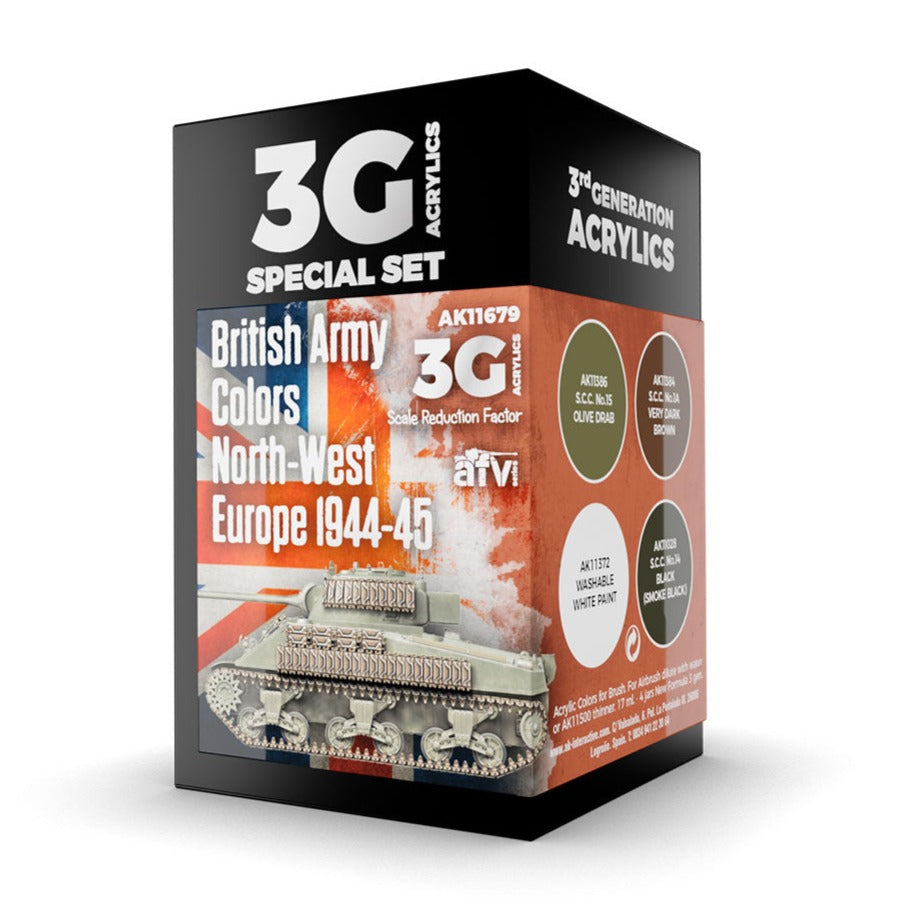 AK Interactive 3rd Gen AFV Paint Set - British Army Colors North-West Europe 1944-45 AK11679 - Loaded Dice