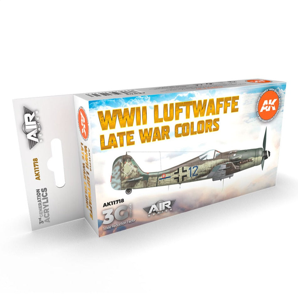 AK Interactive 3rd Gen Aircraft Paint Set - WWII Luftwaffe Late War Colors Set - Loaded Dice