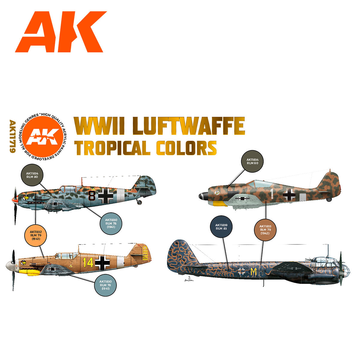 3Gen Aircraft Paint Set - WWII Luftwaffe Tropical Colors Set - Loaded Dice