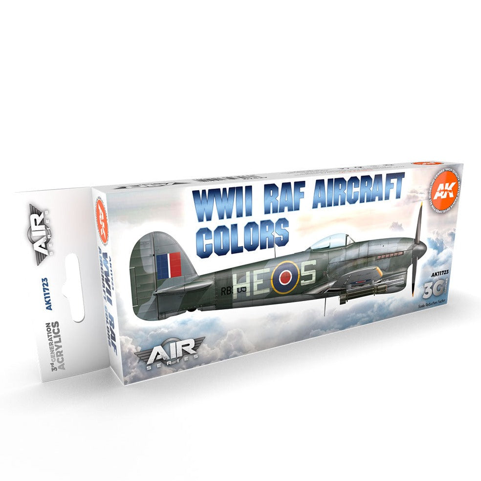 AK Interactive 3rd Gen Aircraft Paint Set - WWII RAF Aircraft Colors Set - Loaded Dice