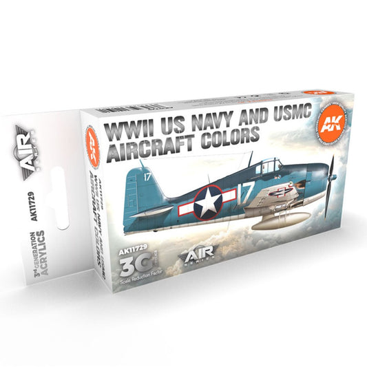 AK Interactive 3rd Gen Aircraft Paint Set - WWII US Navy & USMC Aircraft Colors Set - Loaded Dice