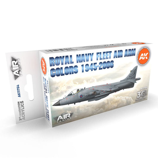 AK Interactive 3rd Gen Aircraft Paint Set - RN Fleet Air Arm Aircraft Colors 1945-2010 Set - Loaded Dice