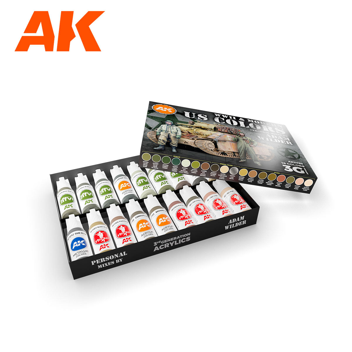 AK Interactive Signature Set - WWII & Modern US Colors by Adam Wilder AK11763 - Loaded Dice